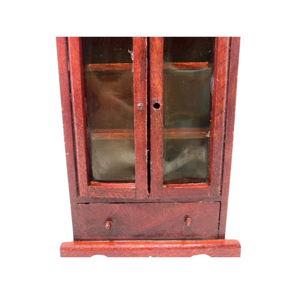 Dollhouse Wood Cherry Display Cabinet Hutch  4.5" Tall Miniature Furniture - Picture 6 of 6